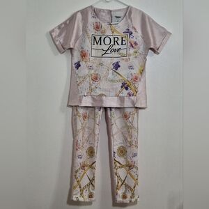 RAW PROVOCATEUR Chic Women's Floral Pantsuit in Soft Pink
